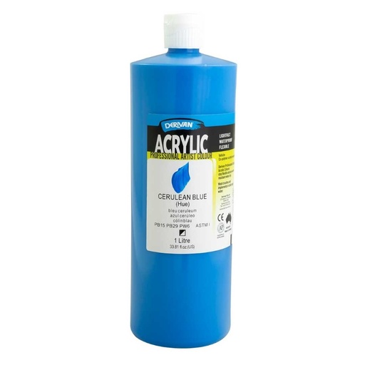 [1A1CEB]  DERIVAN ACRYLIC 1LT CERULEAN BLUE (HUE)
