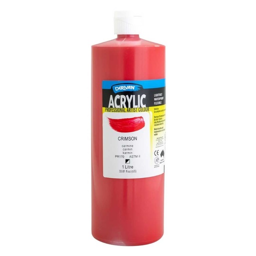 [1A1CR]  DERIVAN ACRYLIC 1LT CRIMSON