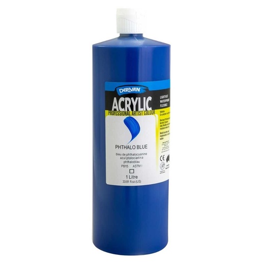 [1A1PBL]  DERIVAN ACRYLIC 1LT PHTHALO BLUE