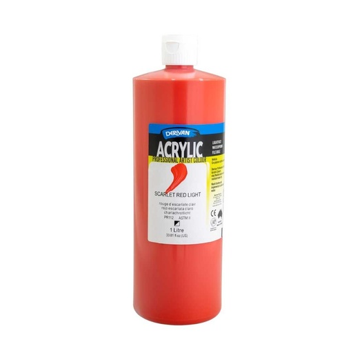 [1A1SRL]  DERIVAN ACRYLIC 1LT SCARLET RED LIGHT