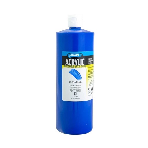 [1A1UBL]  DERIVAN ACRYLIC 1LT ULTRA BLUE