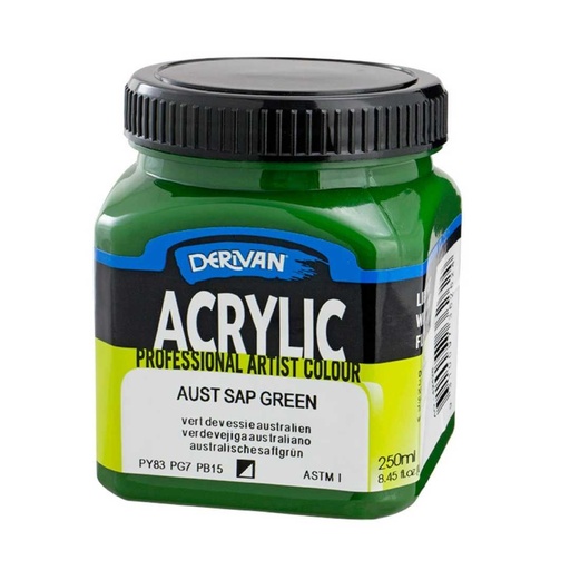 [1A2ASG]  DERIVAN ACRYLIC 250ML AUSTRALIAN SAP GREEN