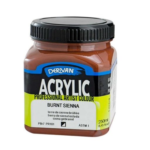 [1A2BS]  DERIVAN ACRYLIC 250ML BURNT SIENNA