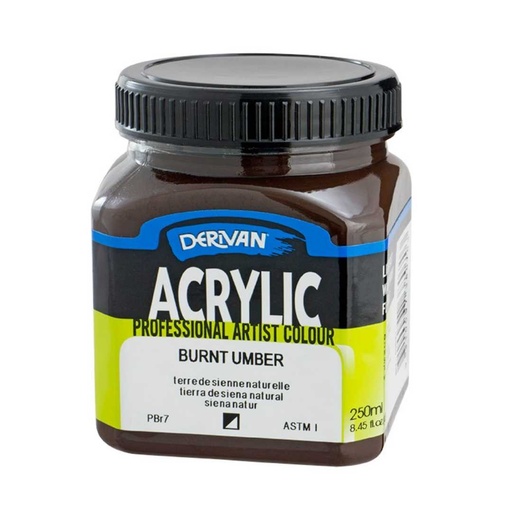 [1A2BU]  DERIVAN ACRYLIC 250ML BURNT UMBER