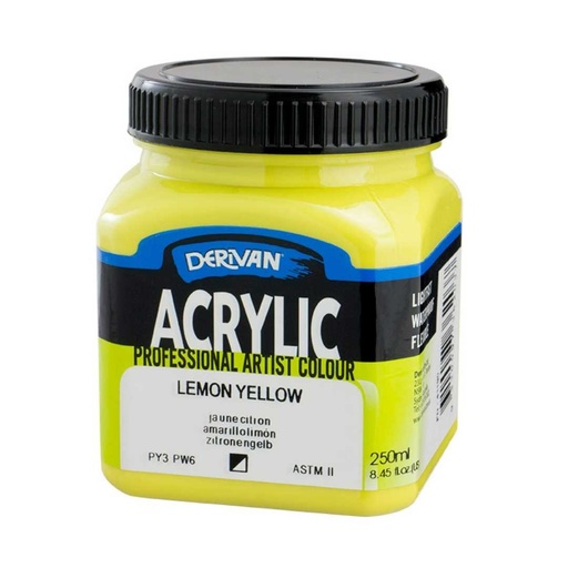 [1A2LY]  DERIVAN ACRYLIC 250ML LEMON YELLOW
