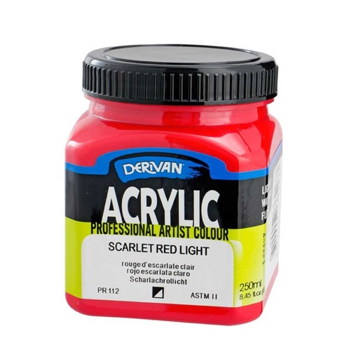 [1A2SRL]  DERIVAN ACRYLIC 250ML SCARLET RED LIGHT