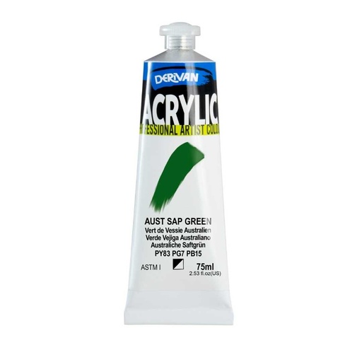 [1A7ASG]  DERIVAN ACRYLIC 75ML AUSTRALIAN SAP GREEN