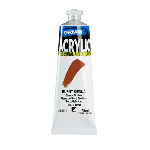 [1A7BS]  DERIVAN ACRYLIC 75ML BURNT SIENNA