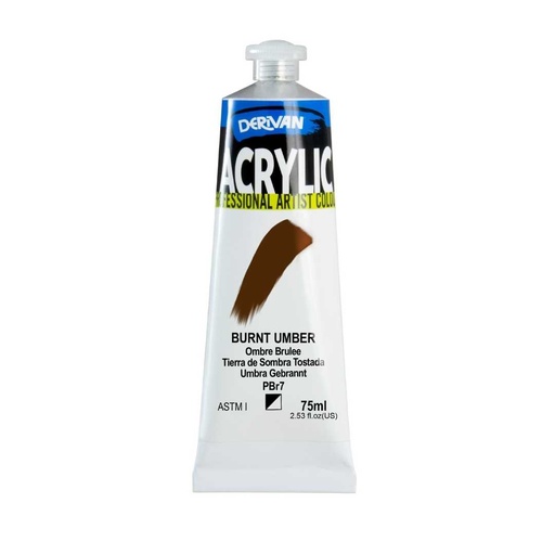 [1A7BU]  DERIVAN ACRYLIC 75ML BURNT UMBER