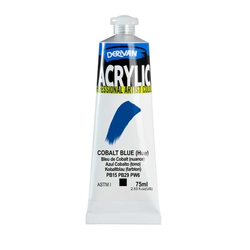 [1A7CBL]  DERIVAN ACRYLIC 75ML COBALT BLUE (HUE)