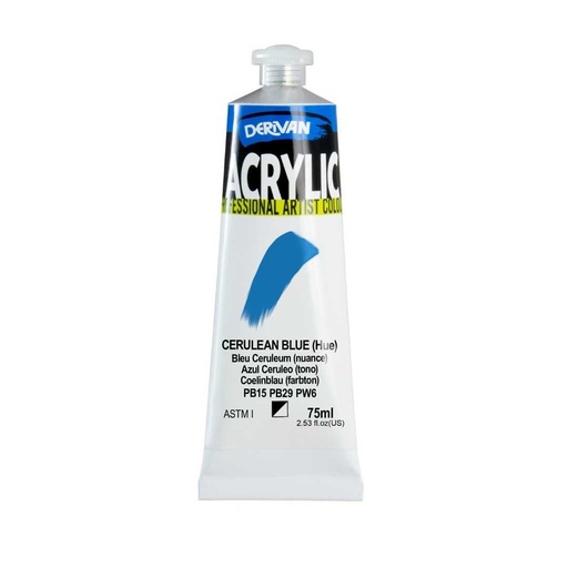 [1A7CEB]  DERIVAN ACRYLIC 75ML CERULEAN BLUE (HUE)
