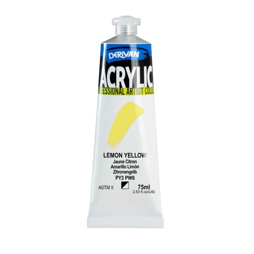 [1A7LY]  DERIVAN ACRYLIC 75ML LEMON YELLOW