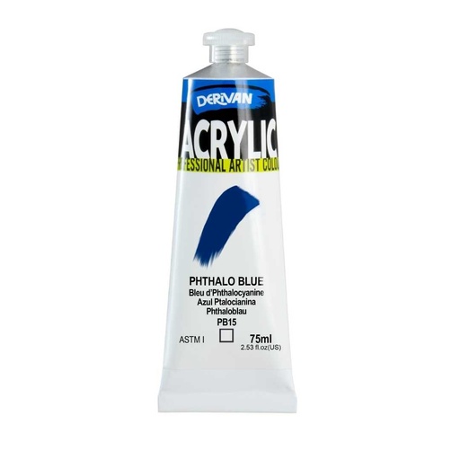 [1A7PBL]  DERIVAN ACRYLIC 75ML PHTHALO BLUE