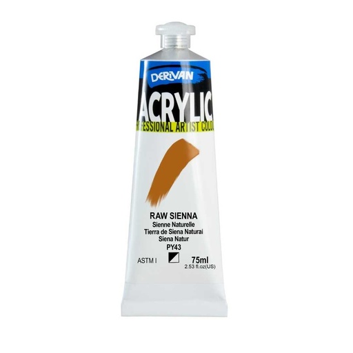 [1A7RS]  DERIVAN ACRYLIC 75ML RAW SIENNA