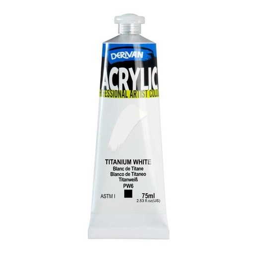 [1A7W]  DERIVAN ACRYLIC 75ML TITANIUM WHITE