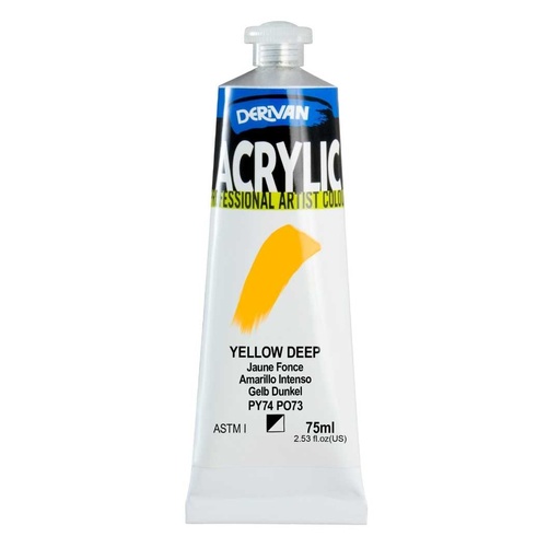 [1A7YD]  DERIVAN ACRYLIC 75ML YELLOW DEEP