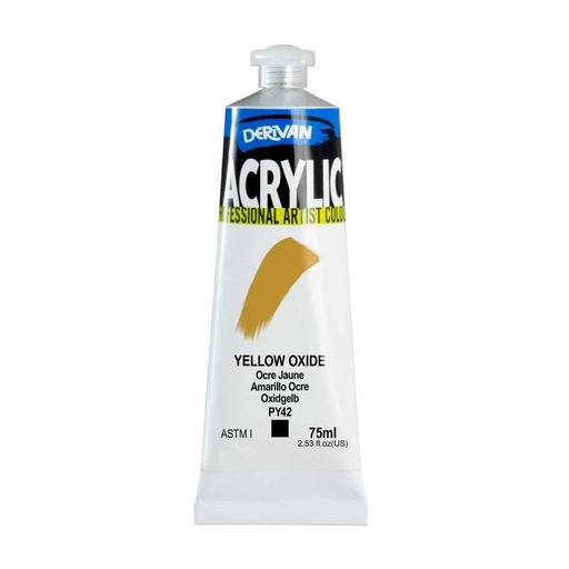 [1A7YO]  DERIVAN ACRYLIC 75ML YELLOW OXIDE