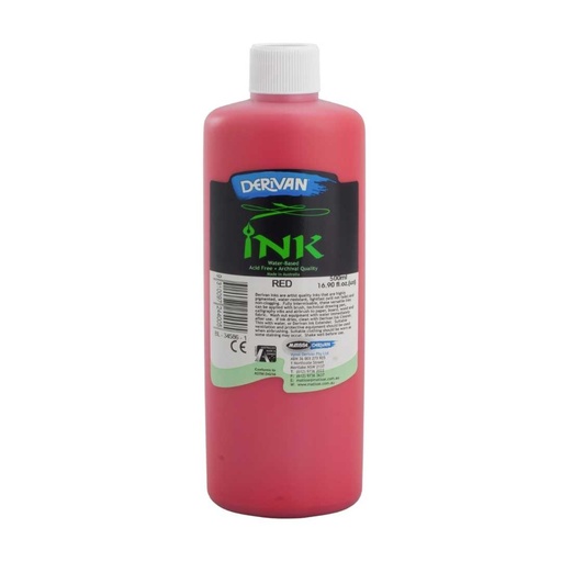 [1DI5R]  DERIVAN INK 500ML RED
