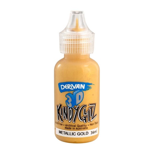 [1P3D3MGO]  3D KINDYGLITZ 36ML METALLIC GOLD