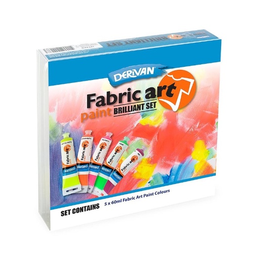 [1PFAPB]  DERIVAN FABRIC ART PAINT BRILLIANT SET