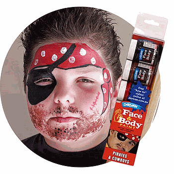 [1PFPSCP]  FACE PAINT SET COWBOYS & PIRATES