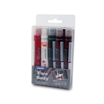 [1PFPSZO12]  FACE PAINT 5X12ML ZOMBIE SET