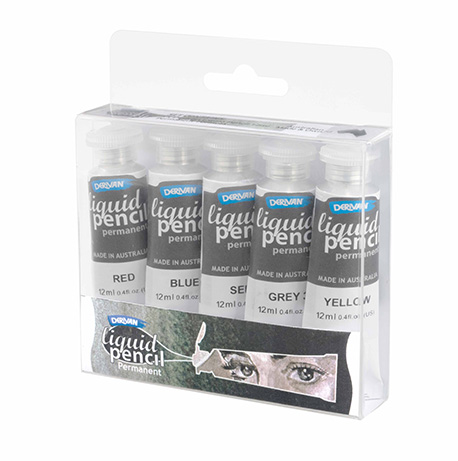 [1PLP5PSET]  LIQUID PENCIL SET 5X12ML PERMANENT
