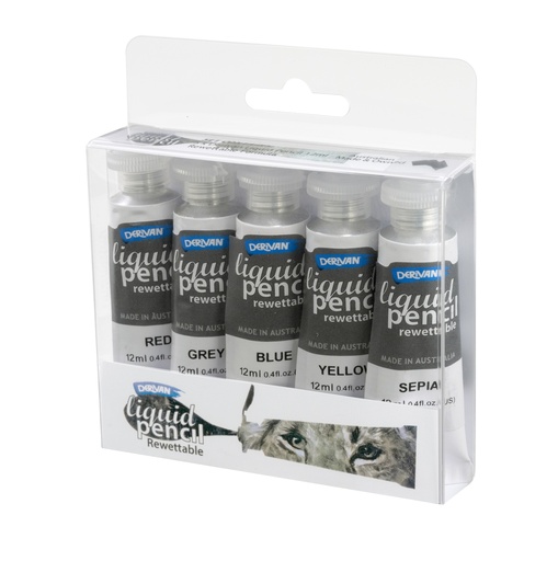 [1PLP5RSET]  LIQUID PENCIL SET 5X12ML REWETTABLE
