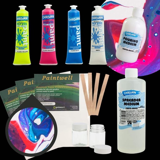[1PXAPSFLF]  MEGA ACRYLIC POURING SET FLURO FUN