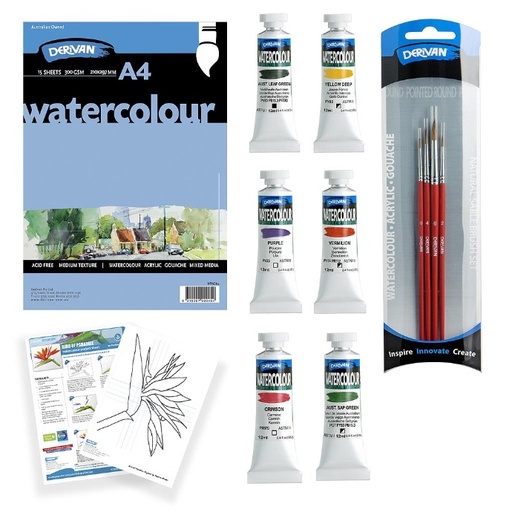 [1PXBPWCS]  BIRD OF PARADISE WATERCOLOUR SET
