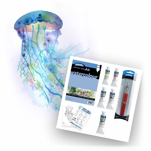 [1PXJFWCS]  JELLY FISH WATERCOLOUR SET