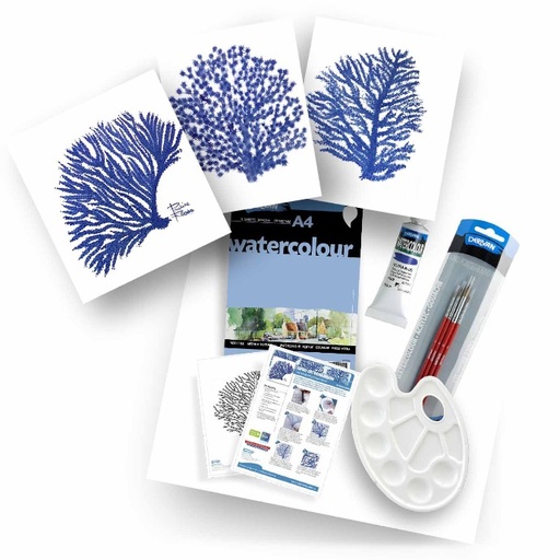 [1PXWPASCP]  WATERCOLOUR PAINTING SET - CORAL DESIGN PROJECT