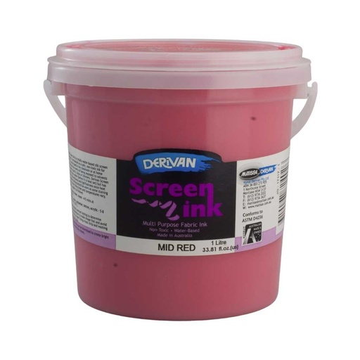 [1SI1MR]  SCREEN INK 1LT MID RED